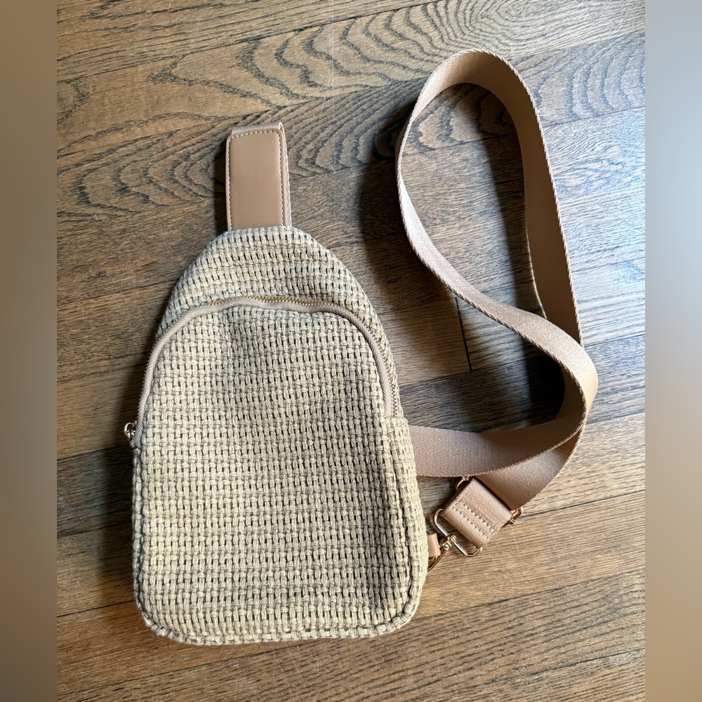 Urban Expressions Jean Sling Backpack Crossbody Bag Woven NEW
